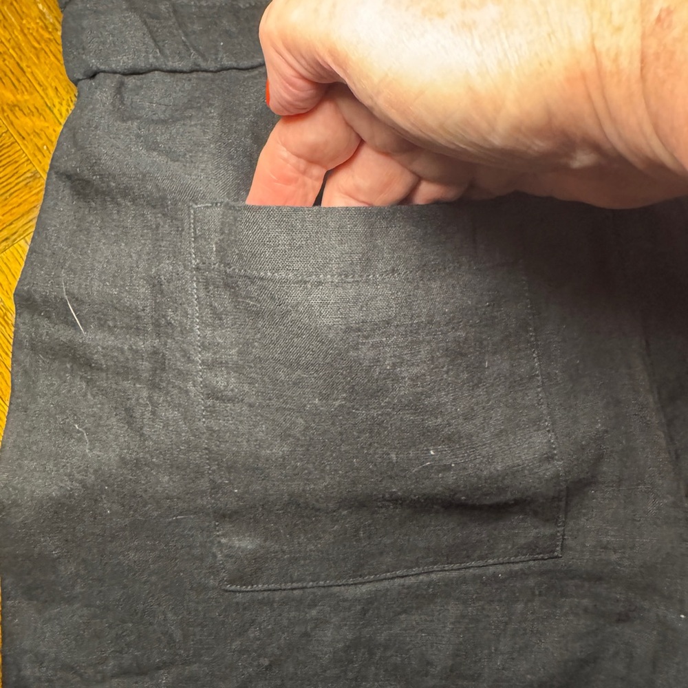 J.JILL Love Linen Pull On Black Shorts Linen Elastic Waist Small Beach Vibes - Picture 5 of 10
